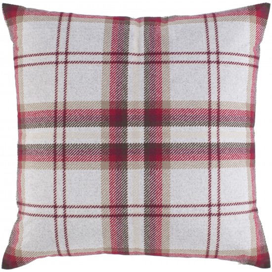 Surya Benji Brown Pillow Shell With Polyester Insert 18"H X 18"W