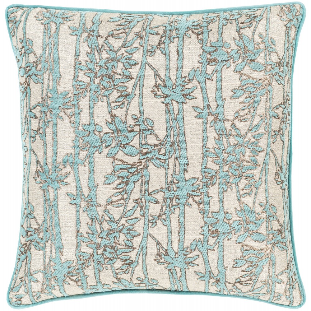 Surya Biming Bmg-001 Aqua Pillow Shell With Down Insert 22"H X 22"W Surya Biming Bmg-001 Aqua Pillow Shell With Down Insert 22"H X 22"W