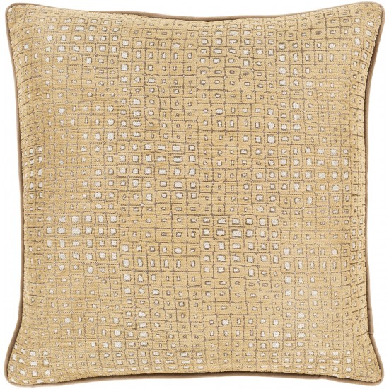Surya Biming Bmg-004 Light Brown Pillow Shell With Down Insert 18"H X 18"W