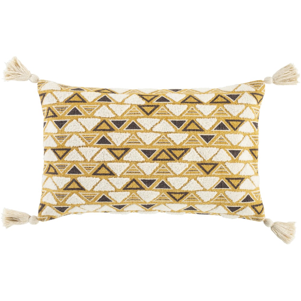 Surya Binga Cream Pillow Shell With Polyester Insert 14"H X 22"W Surya Binga Cream Pillow Shell With Polyester Insert 14"H X 22"W