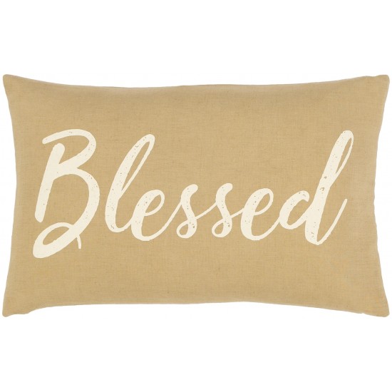 Surya Blessings Bsg-001 Tan Pillow Shell With Down Insert 13"H X 20"W