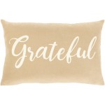 Surya Blessings Mustard Pillow Shell With Down Insert 13"H X 20"W