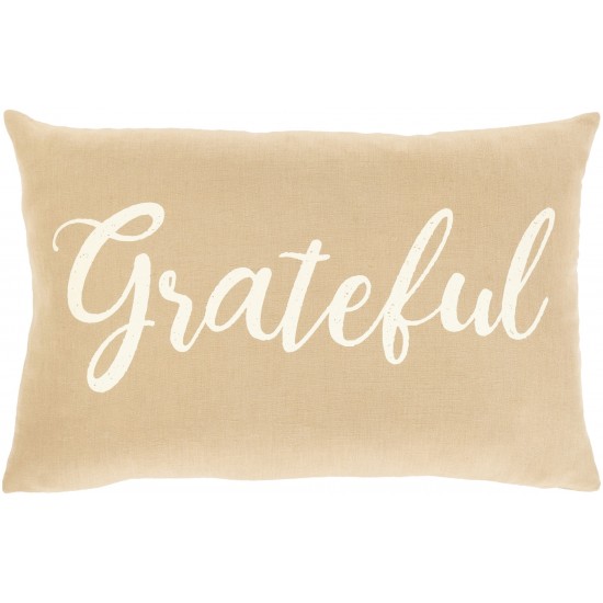 Surya Blessings Mustard Pillow Shell With Polyester Insert 13"H X 20"W