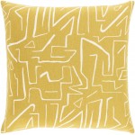 Surya Bogolani Mustard Pillow Shell With Down Insert 20"H X 20"W