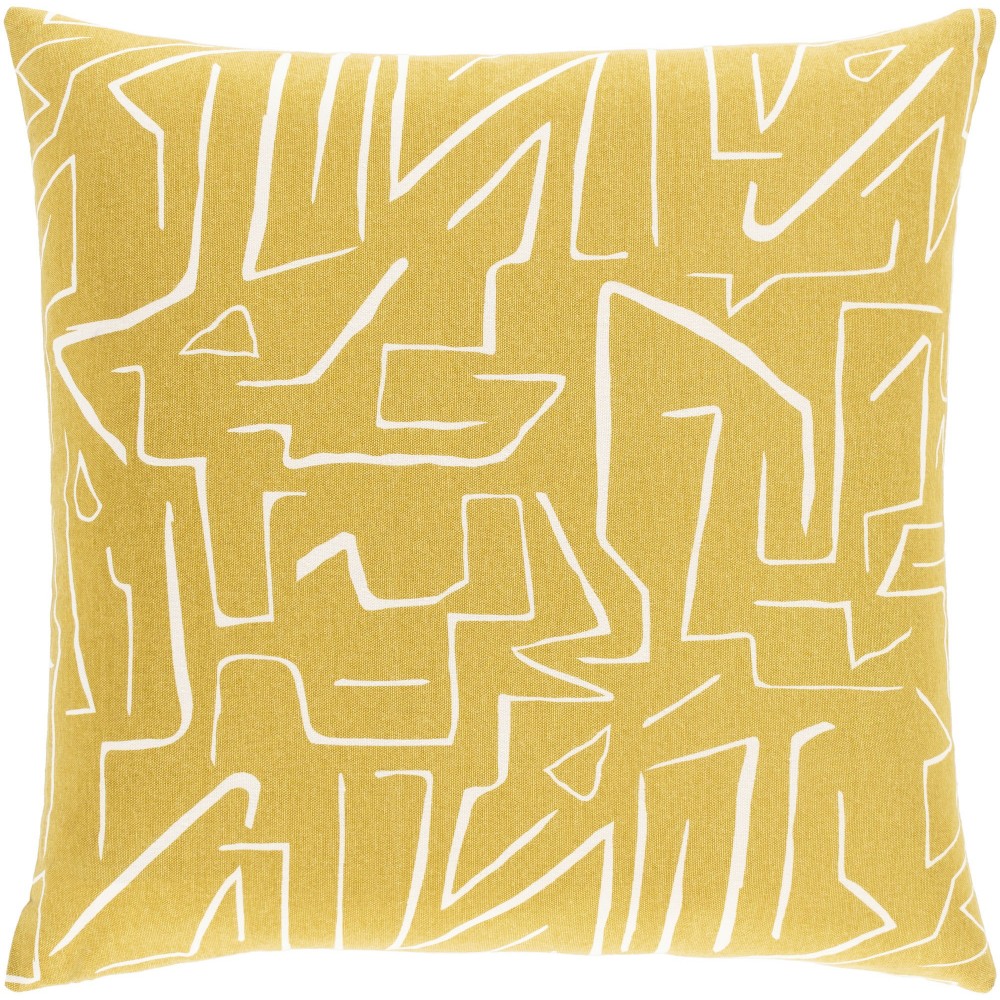 Surya Bogolani Mustard Pillow Shell With Polyester Insert 20"H X 20"W