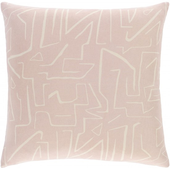 Surya Bogolani Dusty Pink Pillow Shell With Down Insert 20"H X 20"W