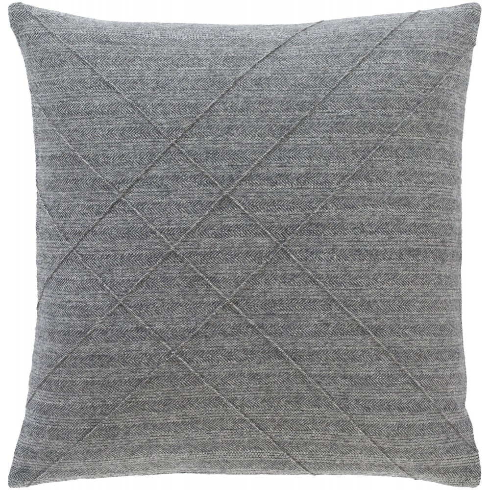 Surya Brenley Brn-005 Charcoal Pillow Shell With Down Insert 22"H X 22"W Surya Brenley Brn-005 Charcoal Pillow Shell With Down Insert 22"H X 22"W