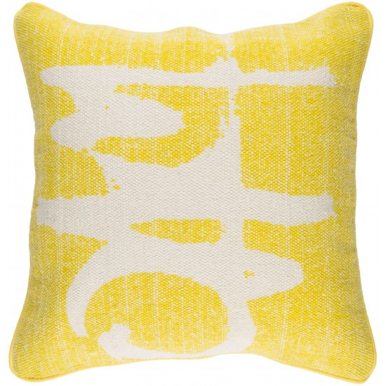 Surya Bristle Yellow Pillow Shell With Down Insert 20"H X 20"W