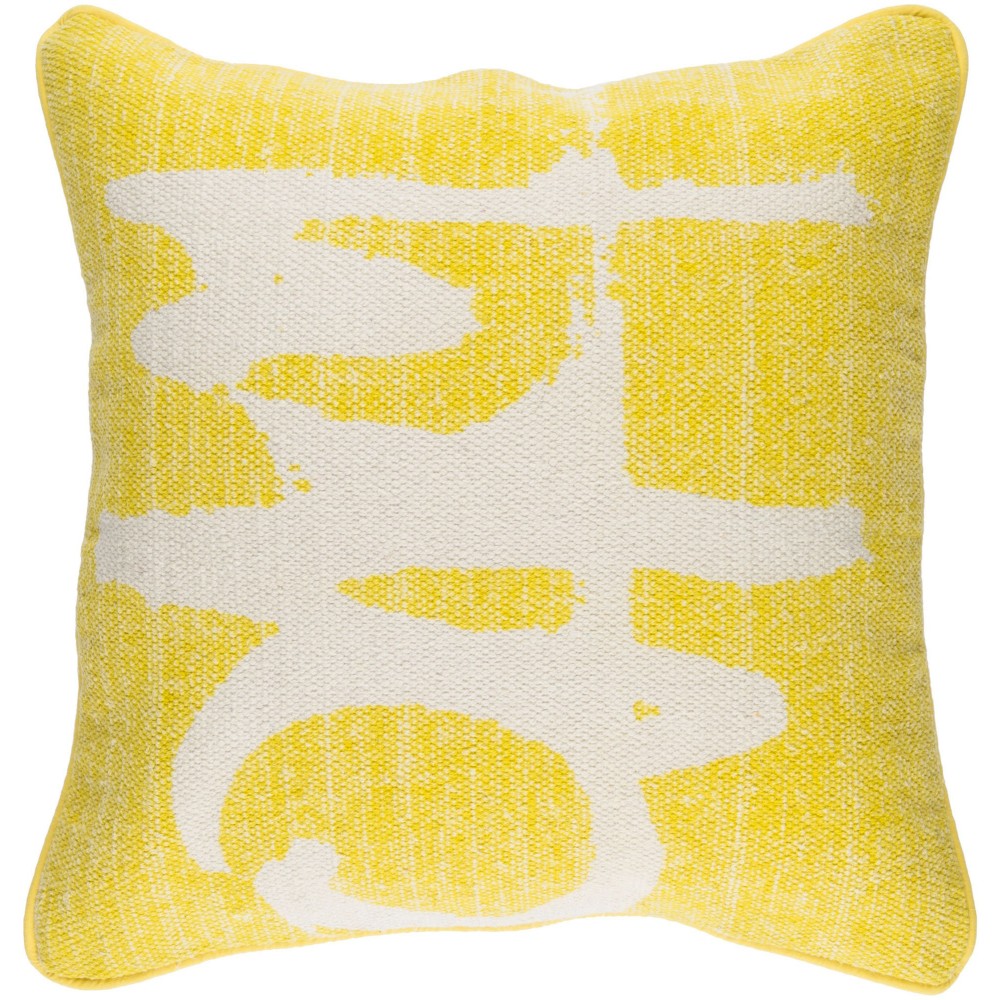 Surya Bristle Yellow Pillow Shell With Down Insert 20"H X 20"W