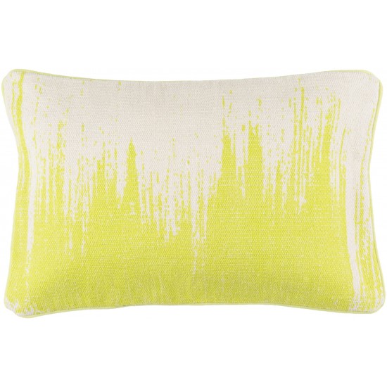 Surya Bristle Light Green Pillow Shell With Down Insert 14"H X 22"W