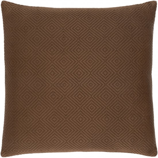 Surya Camilla Brown Pillow Shell With Down Insert 18"H X 18"W