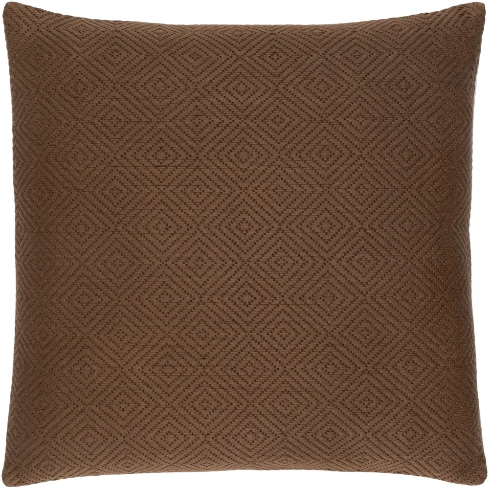 Surya Camilla Brown Pillow Shell With Down Insert 20"H X 20"W