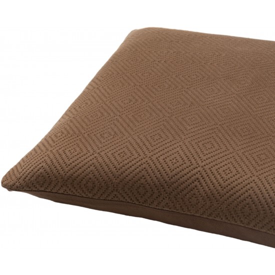 Surya Camilla Brown Pillow Shell With Down Insert 20"H X 20"W