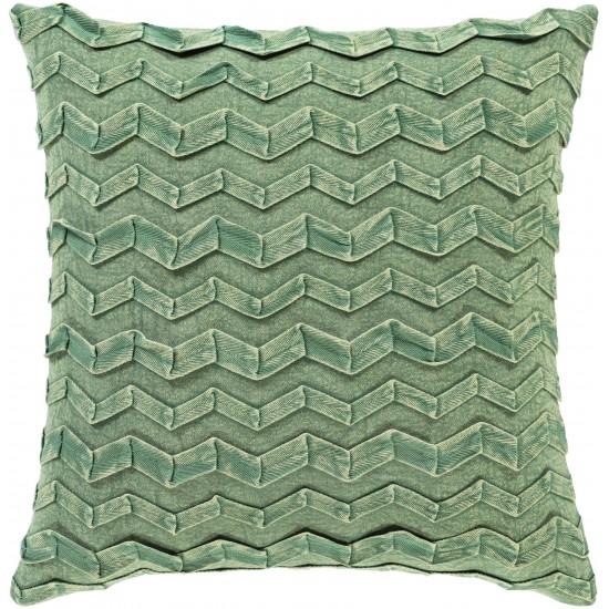 Surya Caprio Grass Green Pillow Shell With Down Insert 22"H X 22"W