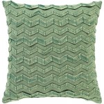 Surya Caprio Grass Green Pillow Shell With Polyester Insert 22"H X 22"W