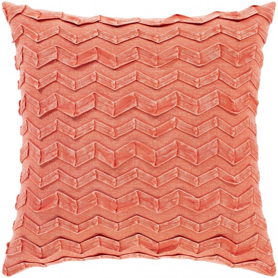 Surya Caprio Coral Pillow Shell With Down Insert 18"H X 18"W