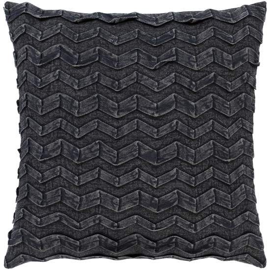 Surya Caprio Black Pillow Shell With Down Insert 18"H X 18"W