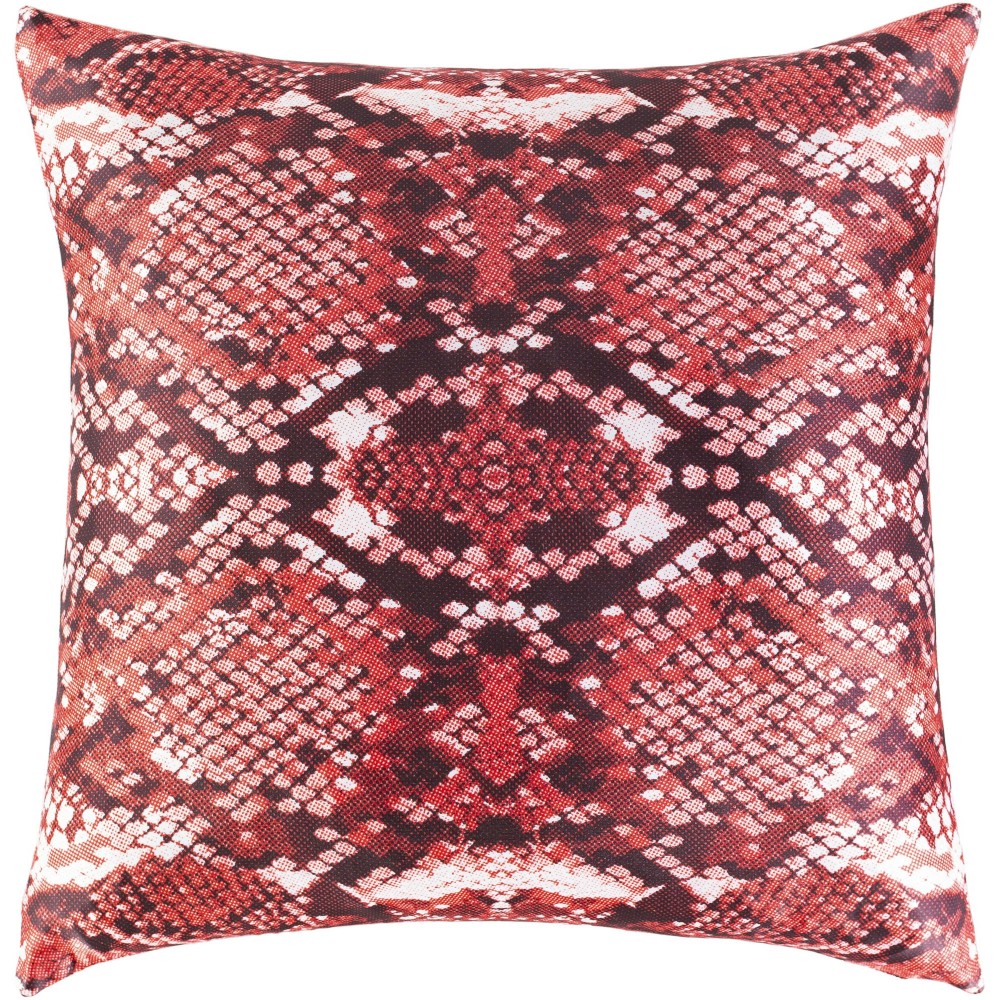 Surya Chloe Red Pillow Shell With Down Insert 18"H X 18"W