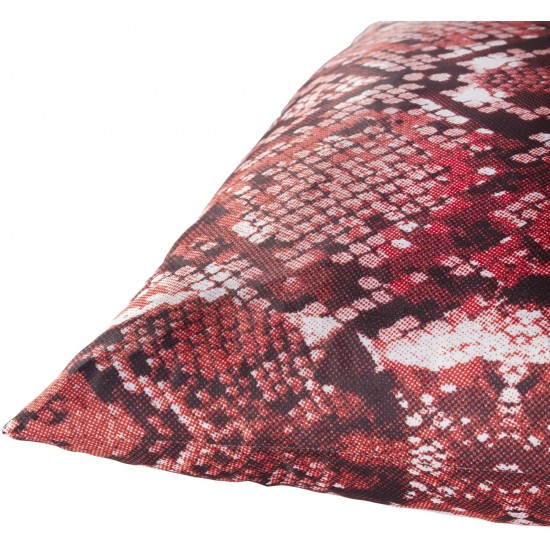 Surya Chloe Red Pillow Shell With Down Insert 18"H X 18"W