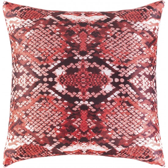 Surya Chloe Red Pillow Shell With Polyester Insert 18"H X 18"W