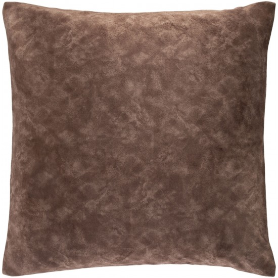 Surya Collins Dark Brown Pillow Shell With Down Insert 20"H X 20"W