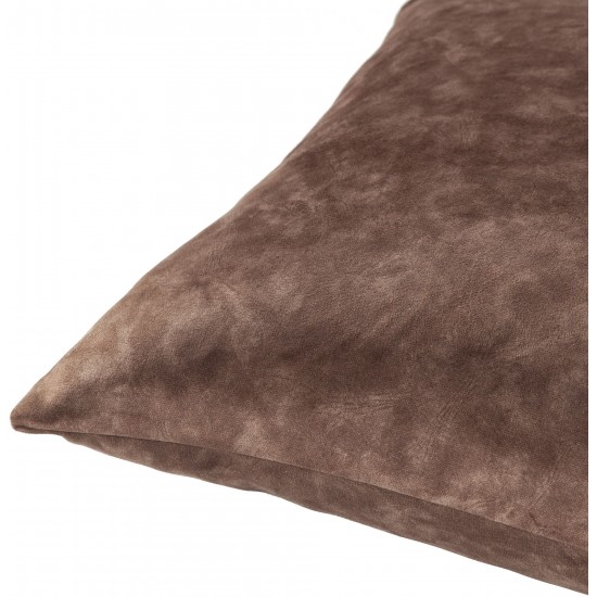 Surya Collins Dark Brown Pillow Shell With Down Insert 20"H X 20"W