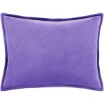 Surya Cotton Velvet Purple Pillow Shell With Down Insert 13"H X 19"W