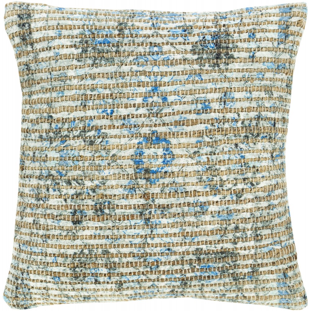 Surya Coventry Blue Pillow Shell With Down Insert 18"H X 18"W