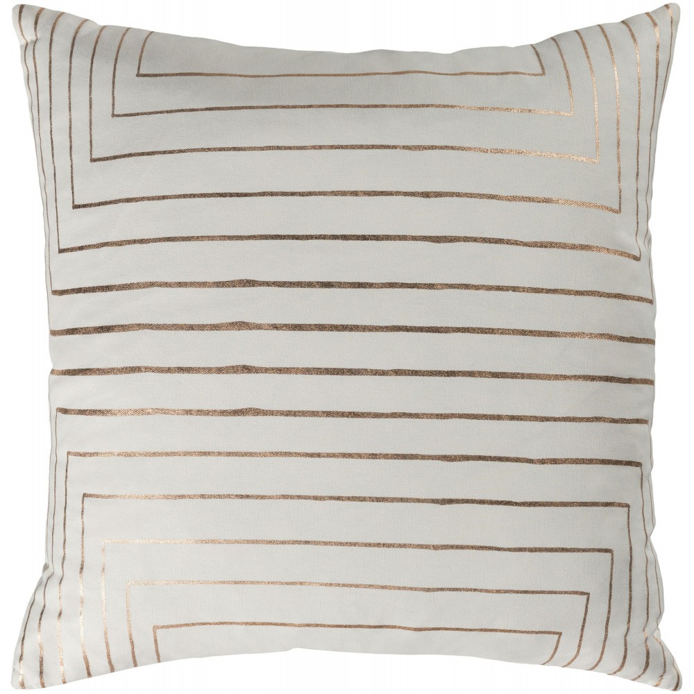 Surya Crescent Cream Pillow Shell With Polyester Insert 22"H X 22"W Surya Crescent Cream Pillow Shell With Polyester Insert 22"H X 22"W