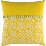 Surya Delray Yellow Pillow Shell With Down Insert 18"H X 18"W