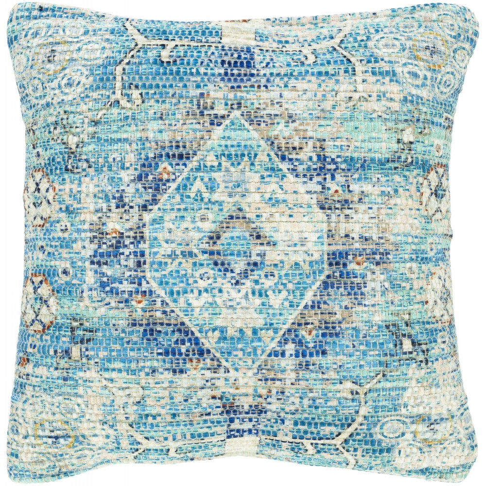 Surya Devonshire Dvs-004 Aqua Pillow Shell With Polyester Insert 18"H X 18"W Surya Devonshire Dvs-004 Aqua Pillow Shell With Polyester Insert 18"H X 18"W