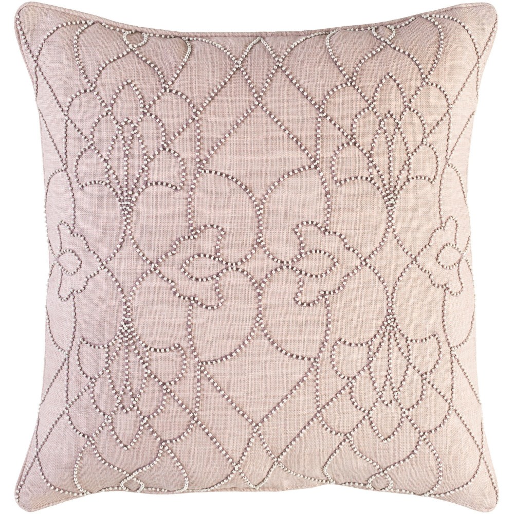 Surya Dotted Pirouette Dp-003 Ivory Pillow Shell With Down Insert 18"H X 18"W