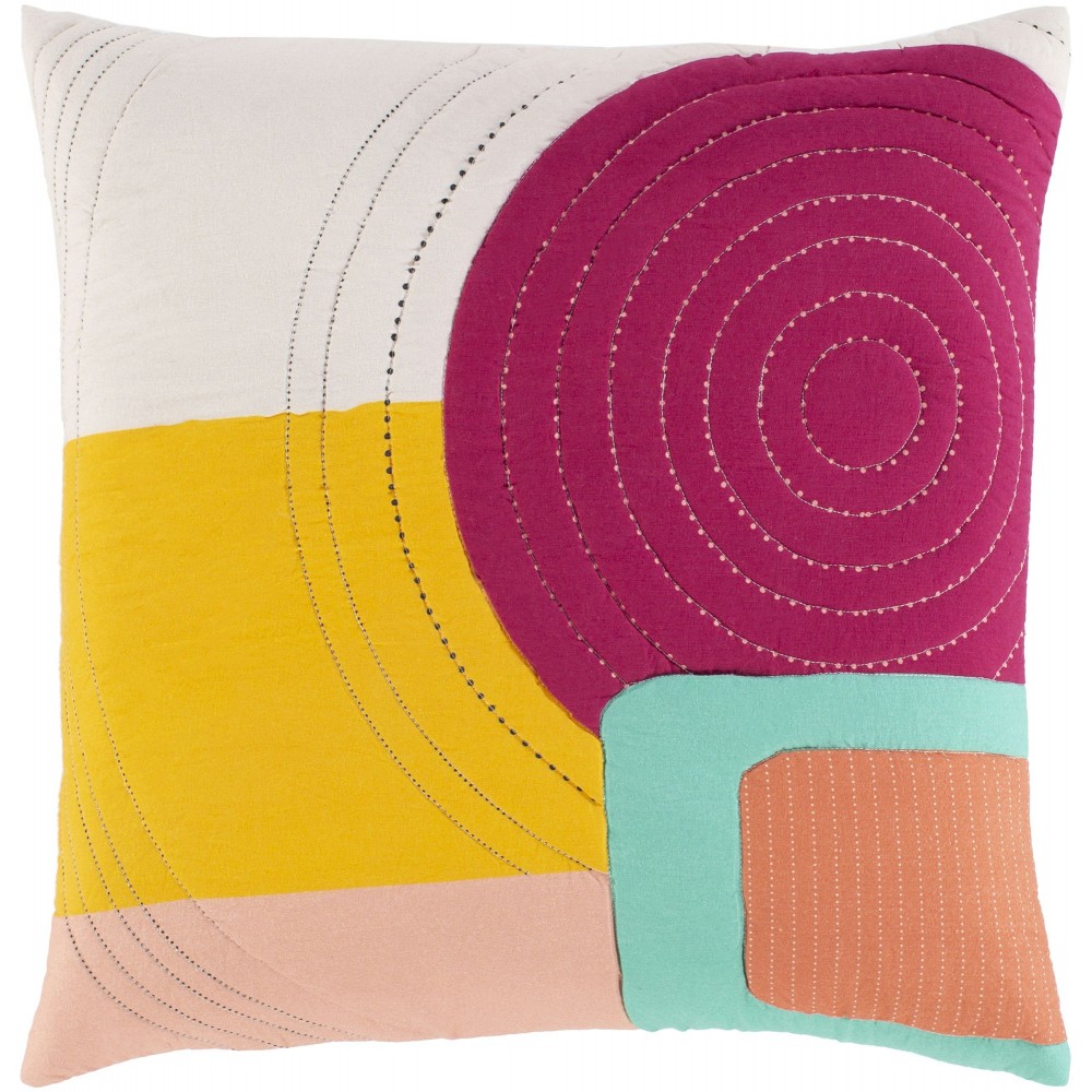 Surya Ellie Peach Pillow Shell With Down Insert 20"H X 20"W Surya Ellie Peach Pillow Shell With Down Insert 20"H X 20"W