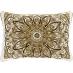 Surya Envie Ivory Pillow Shell With Down Insert 14"H X 20"W