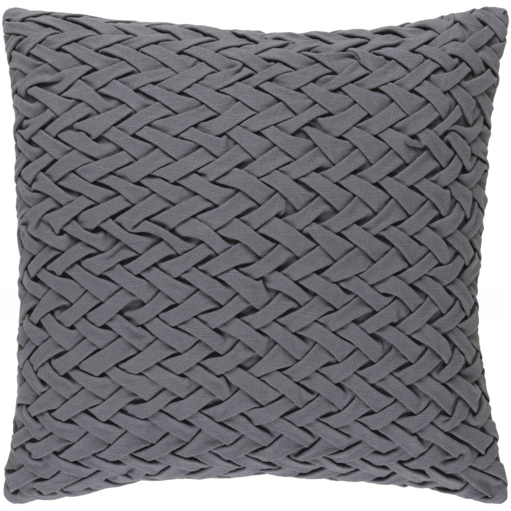 Surya Facade Gray Pillow Shell With Down Insert 20"H X 20"W