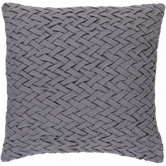 Surya Facade Medium Gray Pillow Shell With Down Insert 22"H X 22"W