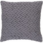 Surya Facade Medium Gray Pillow Shell With Polyester Insert 22"H X 22"W