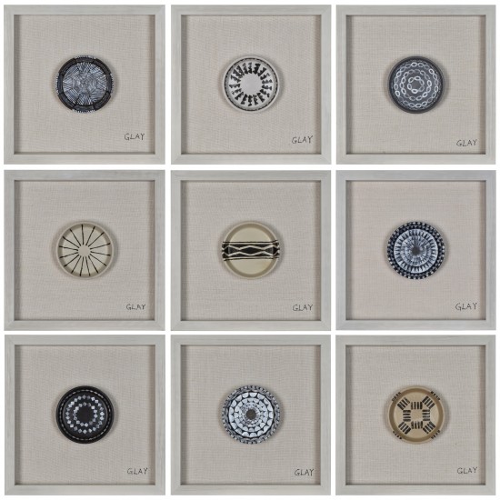 Glay Buttons Square Wall Décor 16 X 16 X 2.1