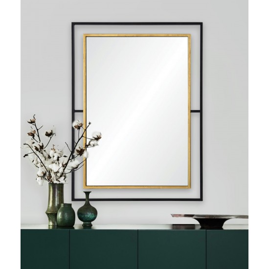 Gray Rectangle Mirror 28 X 38 X 1