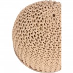 Swiss Knitted Pouf With Wood Top 20X 12X20