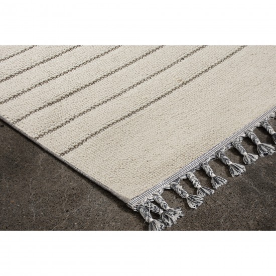 Ambrose Rectangle Ivory/Grey Indoor Rug 2'6" X 10 Ft