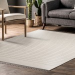 Ambrose Rectangle Ivory/Grey Indoor Rug 2'6" X 10 Ft