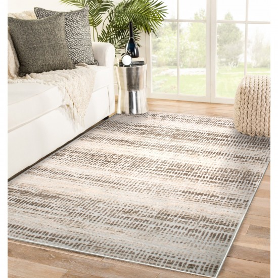 Ariella Rectangle Cream/Brown Indoor Rug 2'6" X 10 Ft