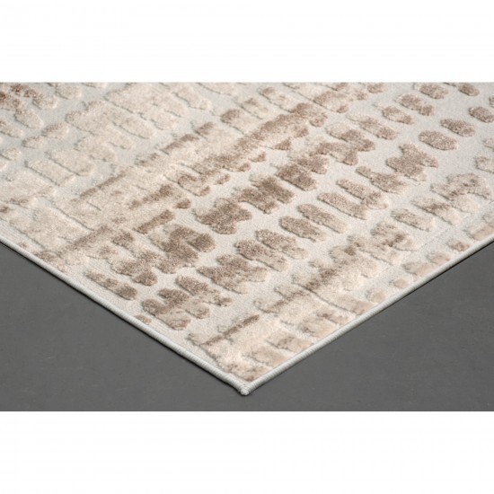 Ariella Rectangle Cream/Brown Indoor Rug 2'6" X 10 Ft