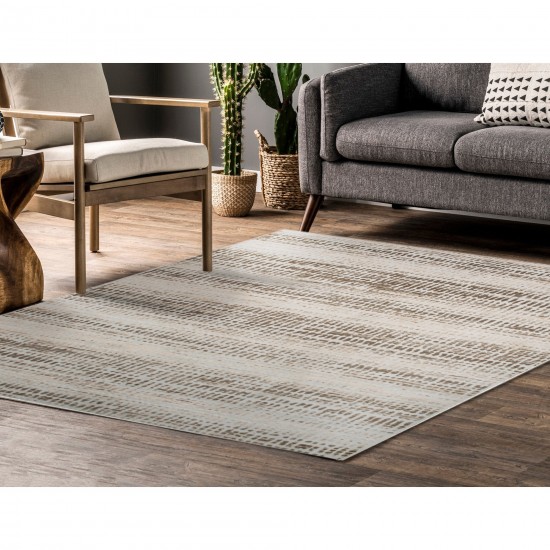 Ariella Rectangle Cream/Brown Indoor Rug 2'6" X 10 Ft