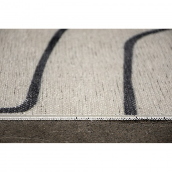 Fallon Rectangle Ivory/ Charcoal Indoor Rug 3'28" X 4'92" Ft