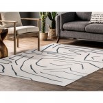 Fallon Rectangle Ivory/ Charcoal Indoor Rug 3'28" X 4'92" Ft