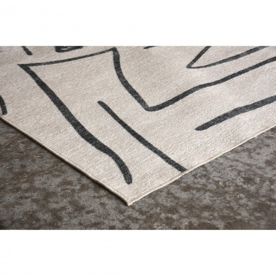 Fallon Rectangle Ivory/ Charcoal Indoor Rug 5'25" X 7'21" Ft