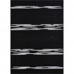 Caymen Rectangle Black,White Stripe Outdoor Rug 3X4 Ft