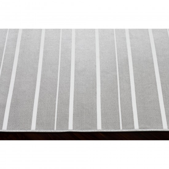 Caymen Rectangle Cool Grey,White Stripe Outdoor Rug 3X4 Ft